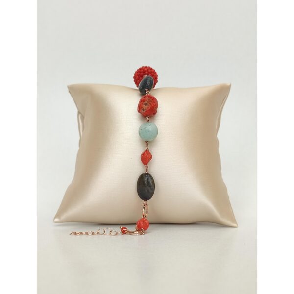 Bratara diva din amazonit coral si coral de bambus Bratara diva din amazonit coral si coral de bambus