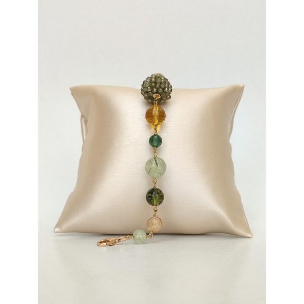 Bratara diva din cuart rutilat verde multicolor Bratara diva din cuart rutilat verde multicolor