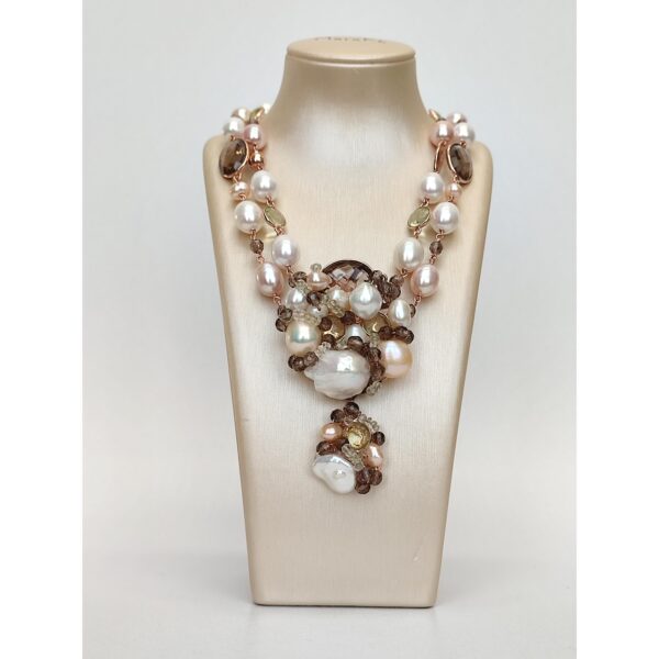 Colier maria tereza de austria din perle si cuart 1 Colier maria tereza de austria din perle si cuart 1