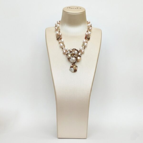 Colier maria tereza de austria din perle si cuart 2 Colier maria tereza de austria din perle si cuart 2