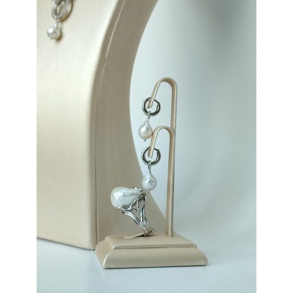 Set boeme din perle baroc albe 5 Set boeme din perle baroc albe 5