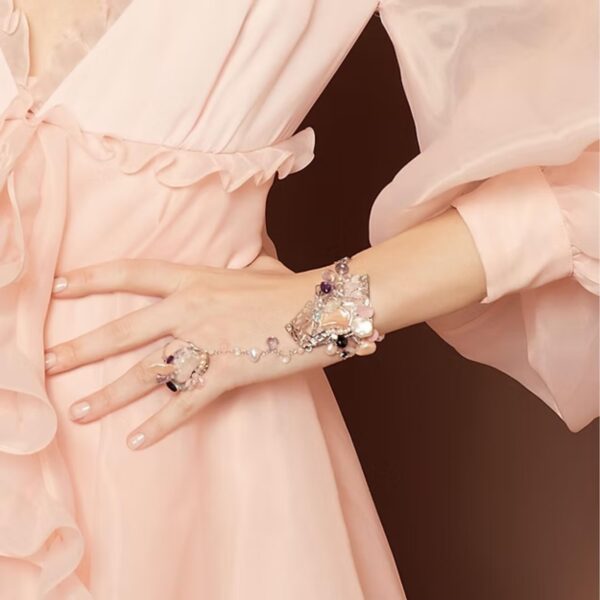 Bratara si inel brideluxe din opal labradorit acvamarin si perle 2 Bratara si inel brideluxe din opal labradorit acvamarin si perle 2