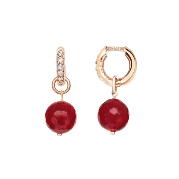 Cercei energy din agat rubiniu Cercei energy din agat rubiniu