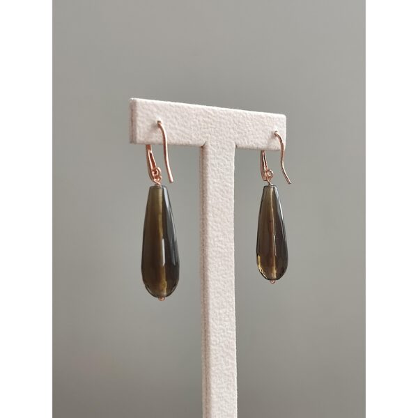 Cercei timeless din cuart fumuriu fatetat 1 Cercei timeless din cuart fumuriu fatetat 1