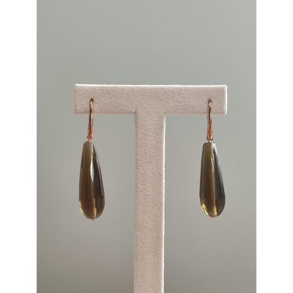 Cercei timeless din cuart fumuriu fatetat 3 Cercei timeless din cuart fumuriu fatetat 3