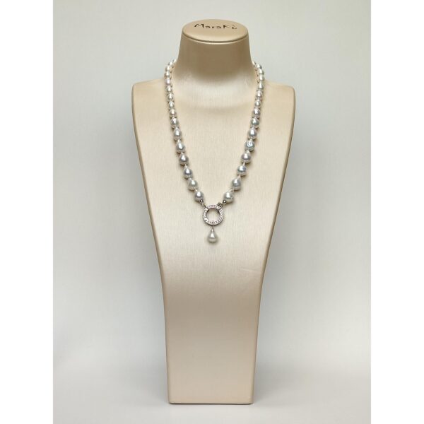 Colier boeme din perle baroc albe 3 Colier boeme din perle baroc albe 3