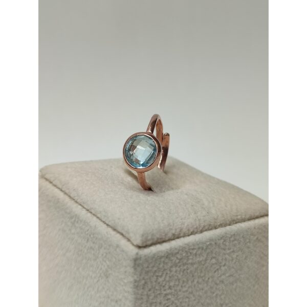 Inel roua din cuart albastru celest reglabil 2 Inel roua din cuart albastru celest reglabil 2