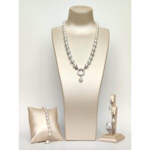Set boeme din perle baroc albe 10