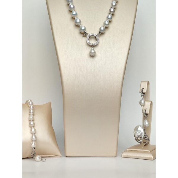 Set boeme din perle baroc albe 9 Set boeme din perle baroc albe 9