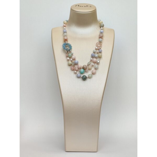 Colier creation din acvamarin multicolor 1 Colier creation din acvamarin multicolor 1