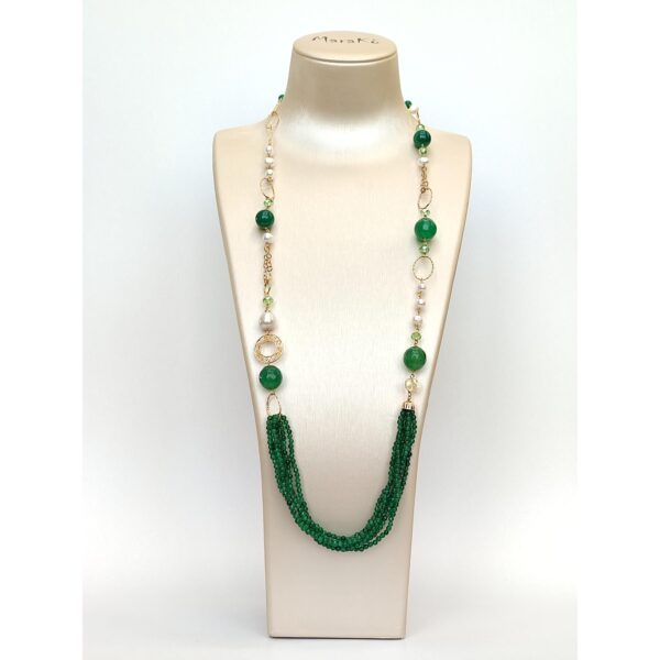 Colier paradise din perle citrin si agat verde smarald Colier paradise din perle citrin si agat verde smarald