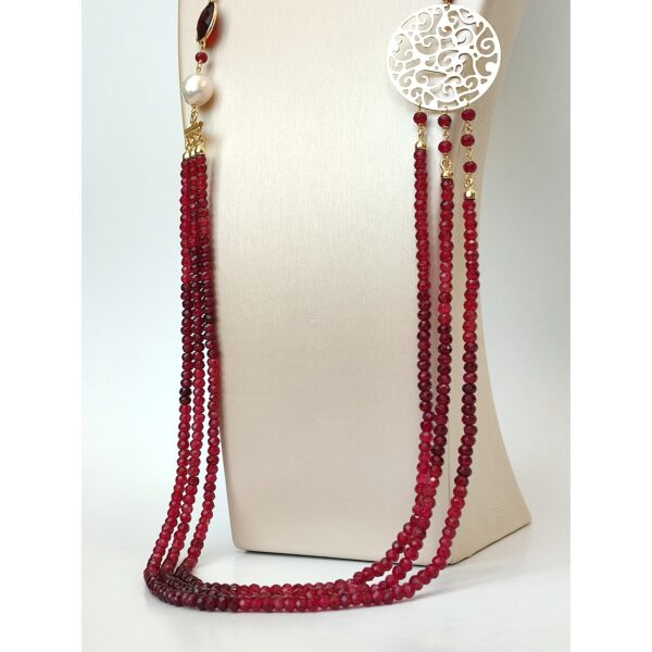Colier splendor din perle de cultura si agate rubinii 1 Colier splendor din perle de cultura si agate rubinii 1