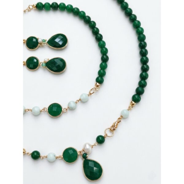 Set lilou din agat verde smarald Set lilou din agat verde smarald