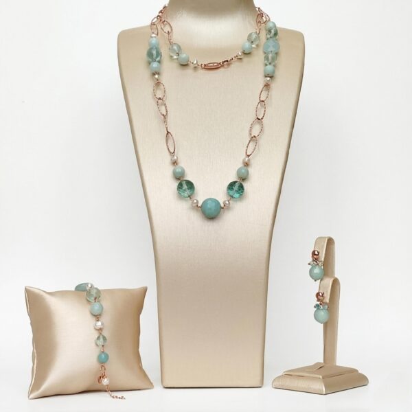 Set style din amazonit cuart si perle 1 Set style din amazonit cuart si perle 1