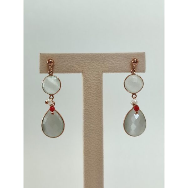 Cercei lilou din agat alb si perle 2 Cercei lilou din agat alb si perle 2