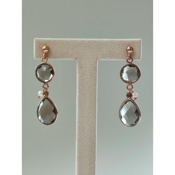 Cercei lilou din cuart fumuriu si perle 2 Cercei lilou din cuart fumuriu si perle 2