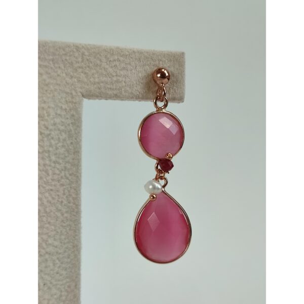 Cercei lilou din jad roz si perle 1 Cercei lilou din jad roz si perle 1