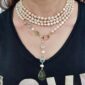Colier celebrity din perle albe si cuart multicolor 1