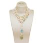 Colier celebrity din perle albe si cuart multicolor