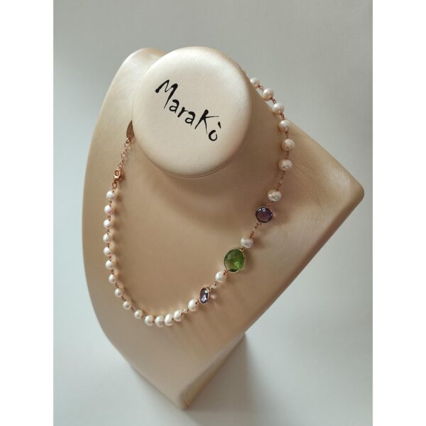 Colier jolie din perle ametist verde si violet 2 Colier jolie din perle ametist verde si violet 2