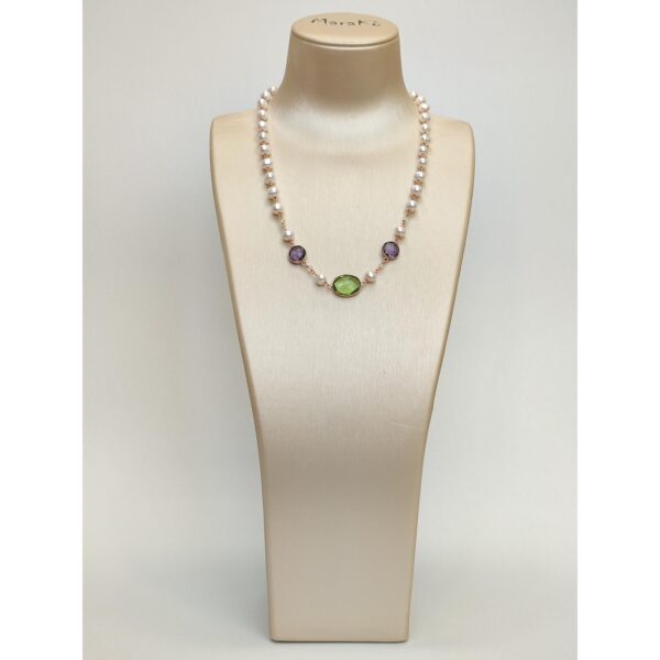 Colier jolie din perle ametist verde si violet 3 Colier jolie din perle ametist verde si violet 3