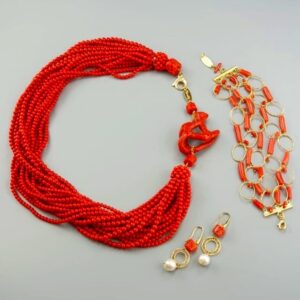 Set muse din coral natural si coral de bambus