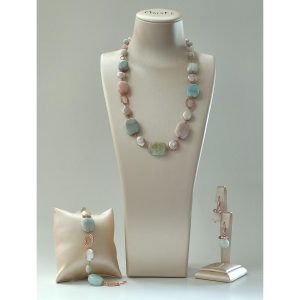 Set dynamic din acvamarin multicolor si perle 3