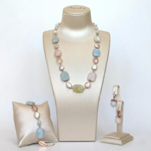 Set dynamic din acvamarin multicolor si perle 9