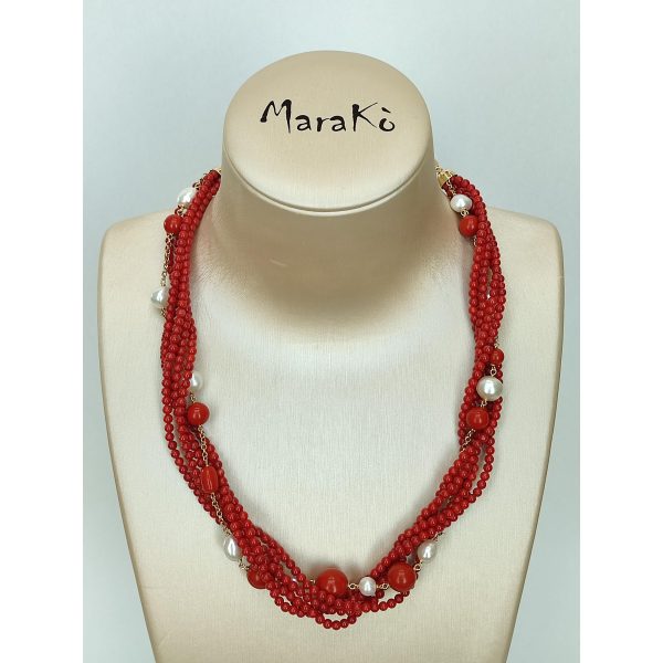 Set muse din coral de bambus si perle 2 Set muse din coral de bambus si perle 2