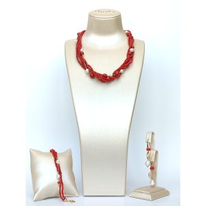 Set muse din coral de bambus si perle 3