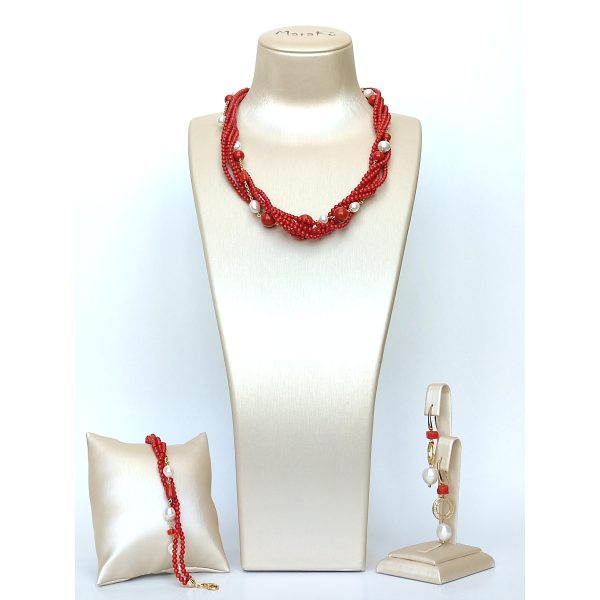 Set muse din coral de bambus si perle 3
