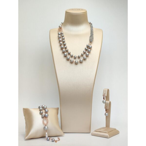 Set glow din perle de cultura gri Set glow din perle de cultura gri