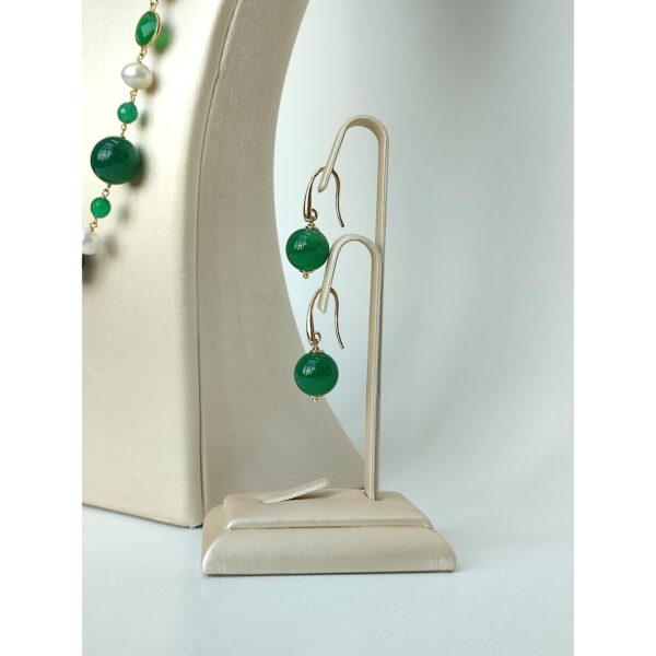 Set sensation din agat verde smarald si perle 1 Set sensation din agat verde smarald si perle 1