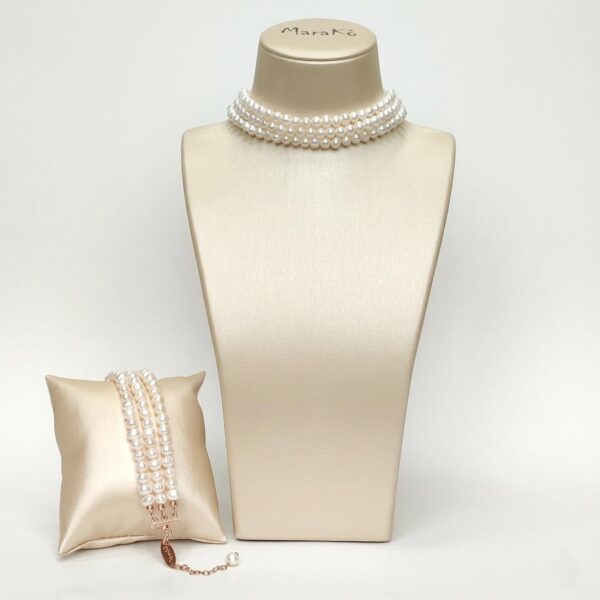 Set charm din perle de cultura albe