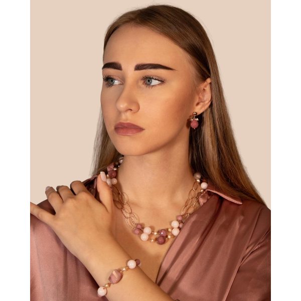 Set style din rodonit jad si perle 1 Set style din rodonit jad si perle 1