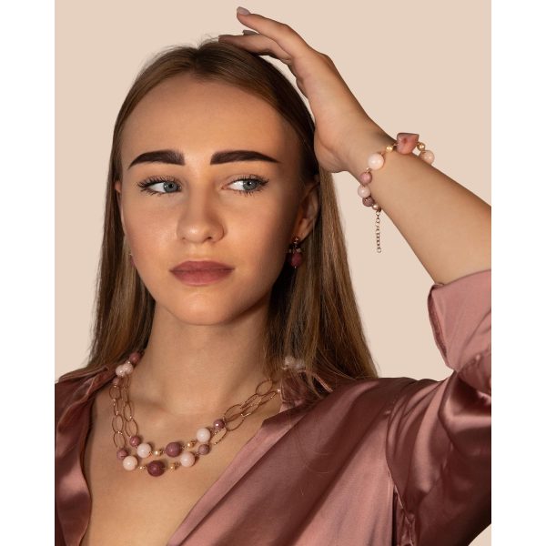 Set style din rodonit jad si perle 2 Set style din rodonit jad si perle 2