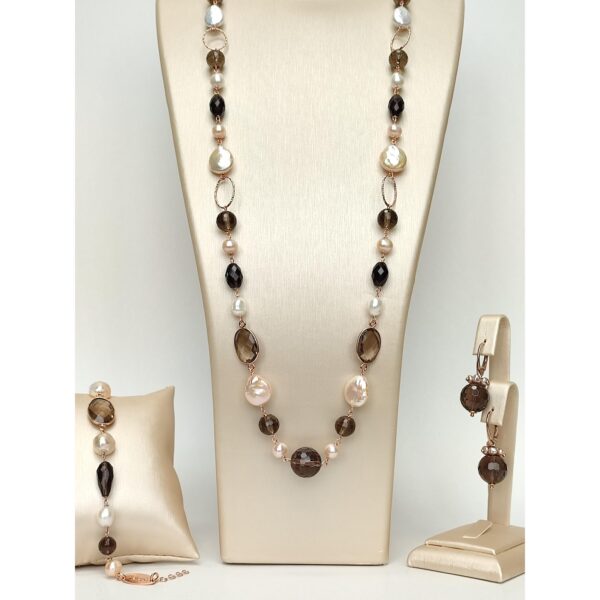 Set waves din cuart fumuriu si perle 2 Set waves din cuart fumuriu si perle 2