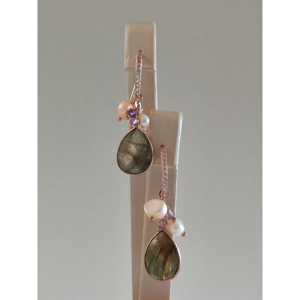 Cercei jolly din perle labradorit si ametist 3 Cercei jolly din perle labradorit si ametist 3