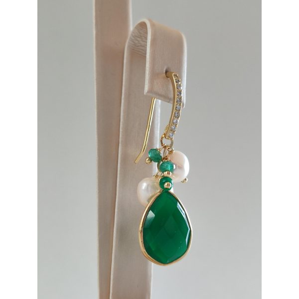 Cercei jolly din perle si cuart verde 3 Cercei jolly din perle si cuart verde 3