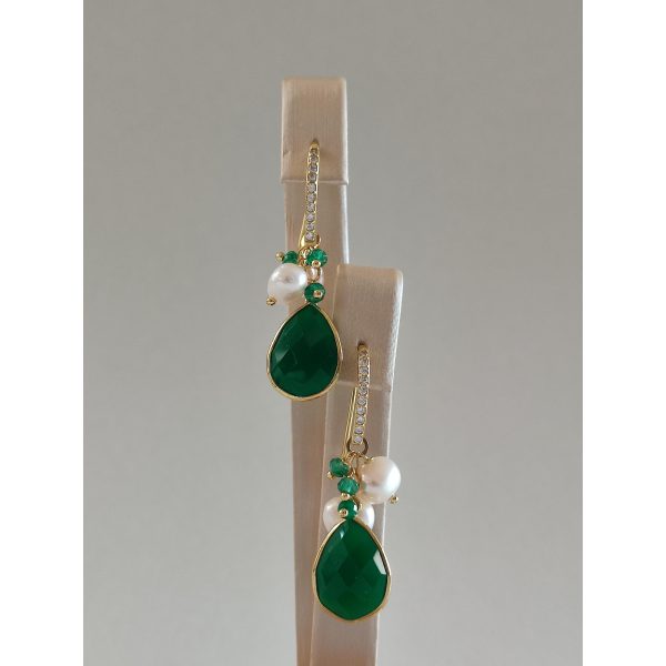 Cercei jolly din perle si cuart verde 4 Cercei jolly din perle si cuart verde 4