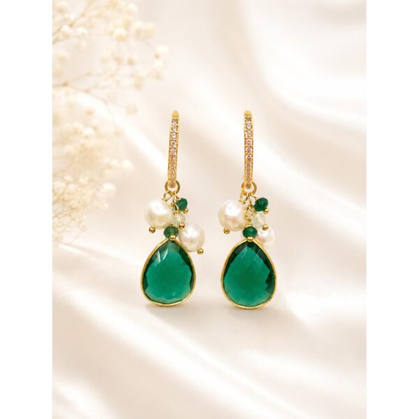 Cercei jolly din perle si cuart verde 5 Cercei jolly din perle si cuart verde 5