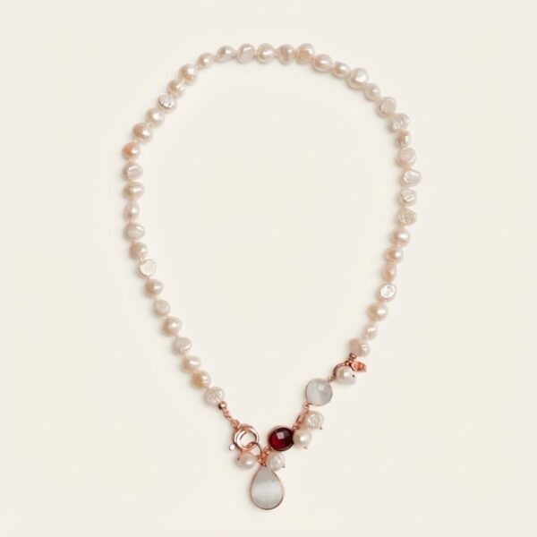 Choker jolly din perle labradorit si agat rubiniu 1 Choker jolly din perle labradorit si agat rubiniu 1