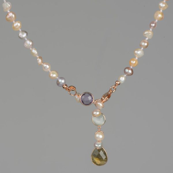 Choker jolly din perle labradorit si cuart 1