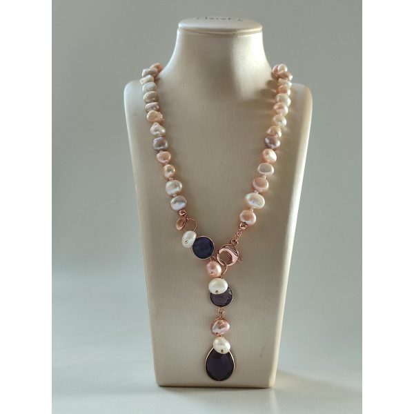 Choker jolly din perle si ametsit 2 Choker jolly din perle si ametsit 2