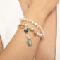 Choker jolly din perle si cuart albastru celest