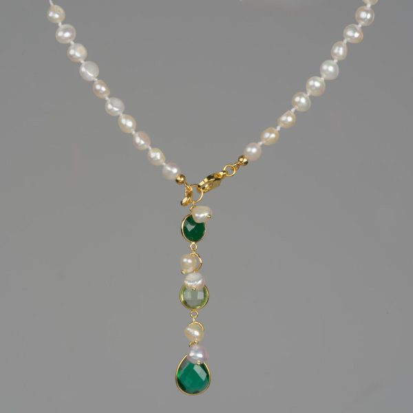 Choker jolly din perle si cuart verde 1