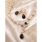 Set jolly din perle si agat negru