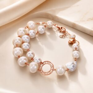 Bratara glow din perle de cultura albe