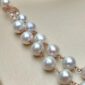 Colier glow din perle de cultura albe si labradorit