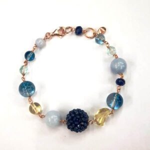 Brățară Diva din acvamarin, cuarț, agat și citrin